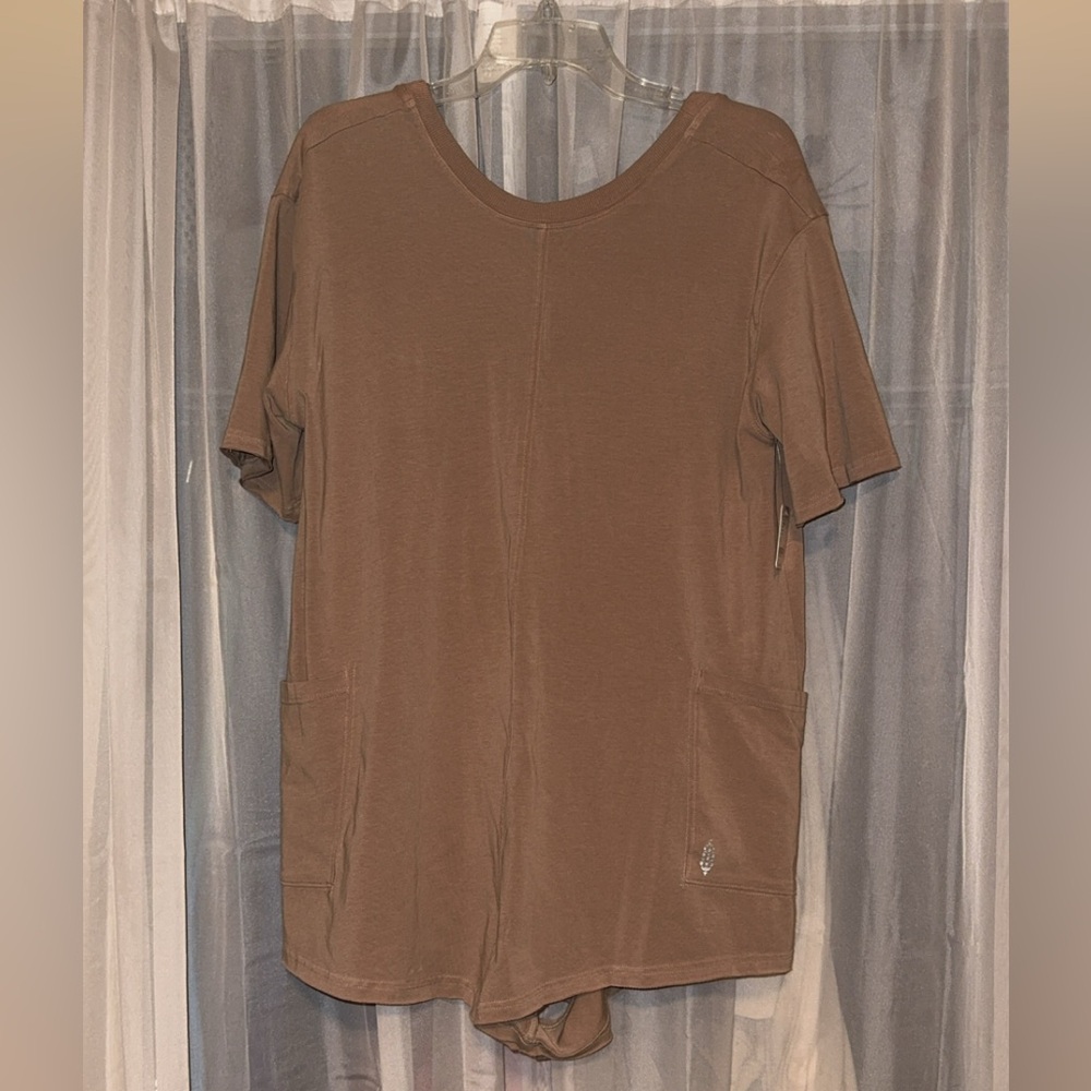 FP Movement Women's Hot Shot Tee Romper- Mocha Latte
